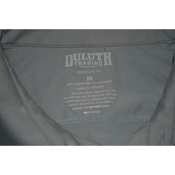 37546 Duluth Trading Golf Polo Shirt Front Pocket Gray Mens Size Medium - Picture 6 of 7